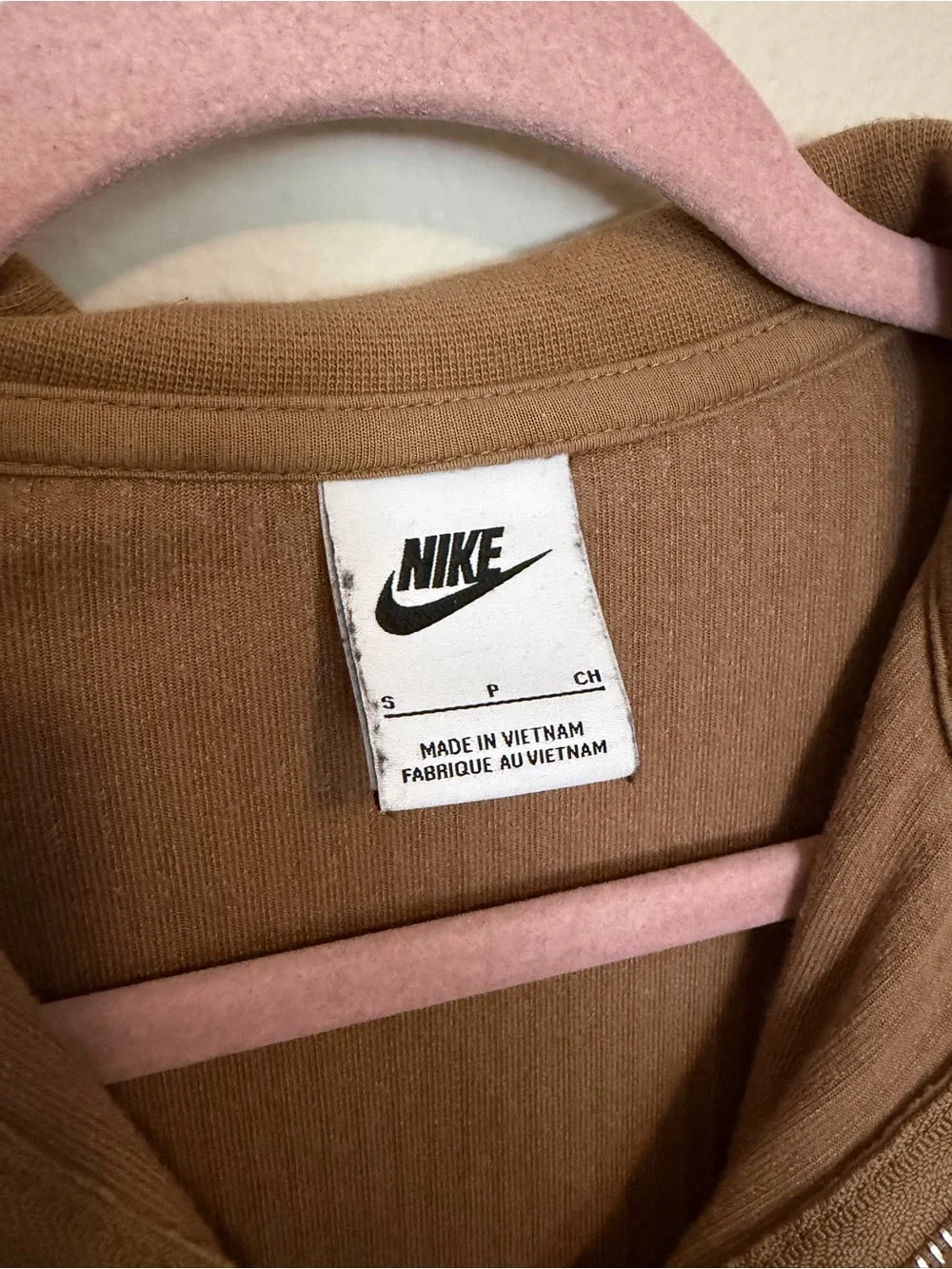 Nike Brown Velour Half-Zip Pullover